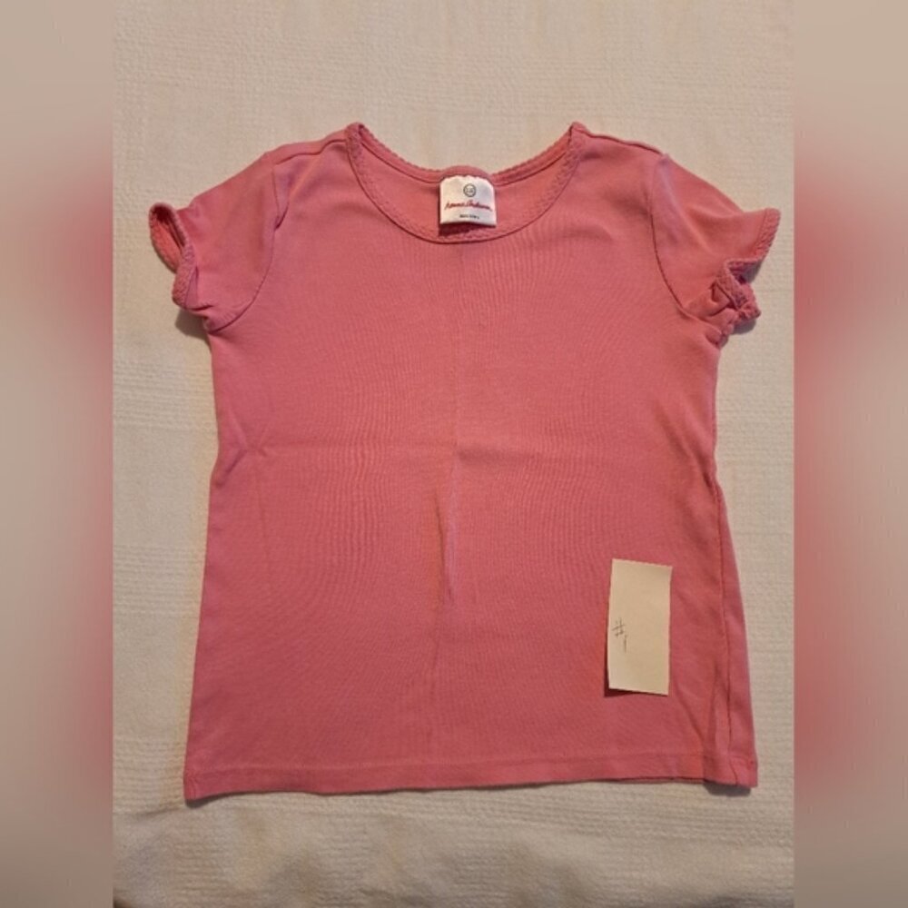 Hanna Andersson girls size 5 pink short sleeve shirt # 1 of 2, play for stains